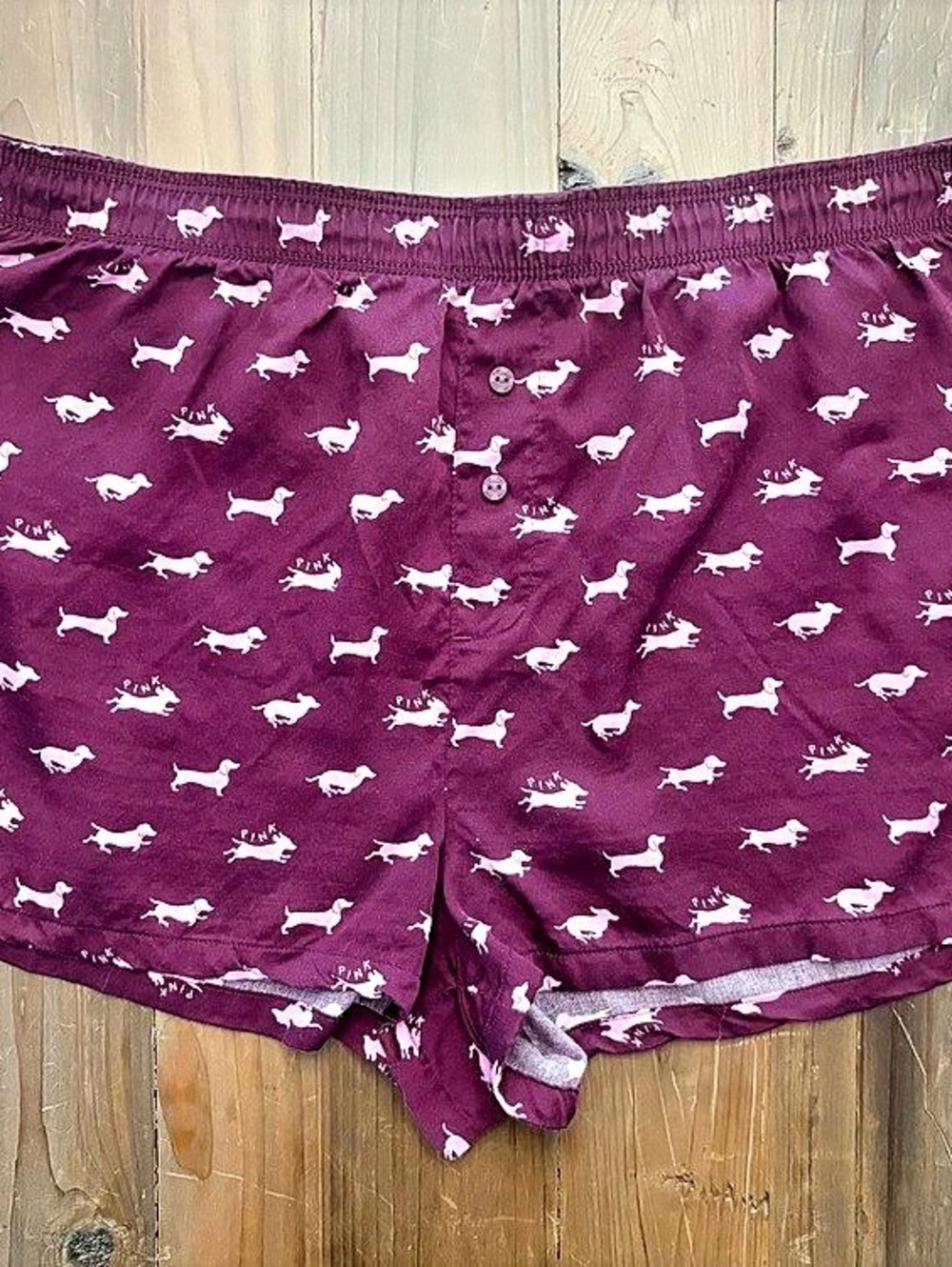 Victoria's Secret PINK Tencel Maroon Dog Shorts M
